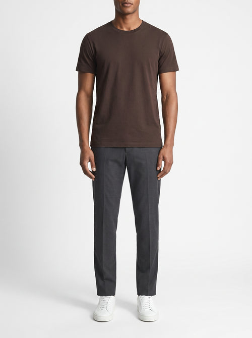 Brown slim fit crewneck T-shirt — front view