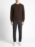 Brown English Rib Knit Crewneck — front view