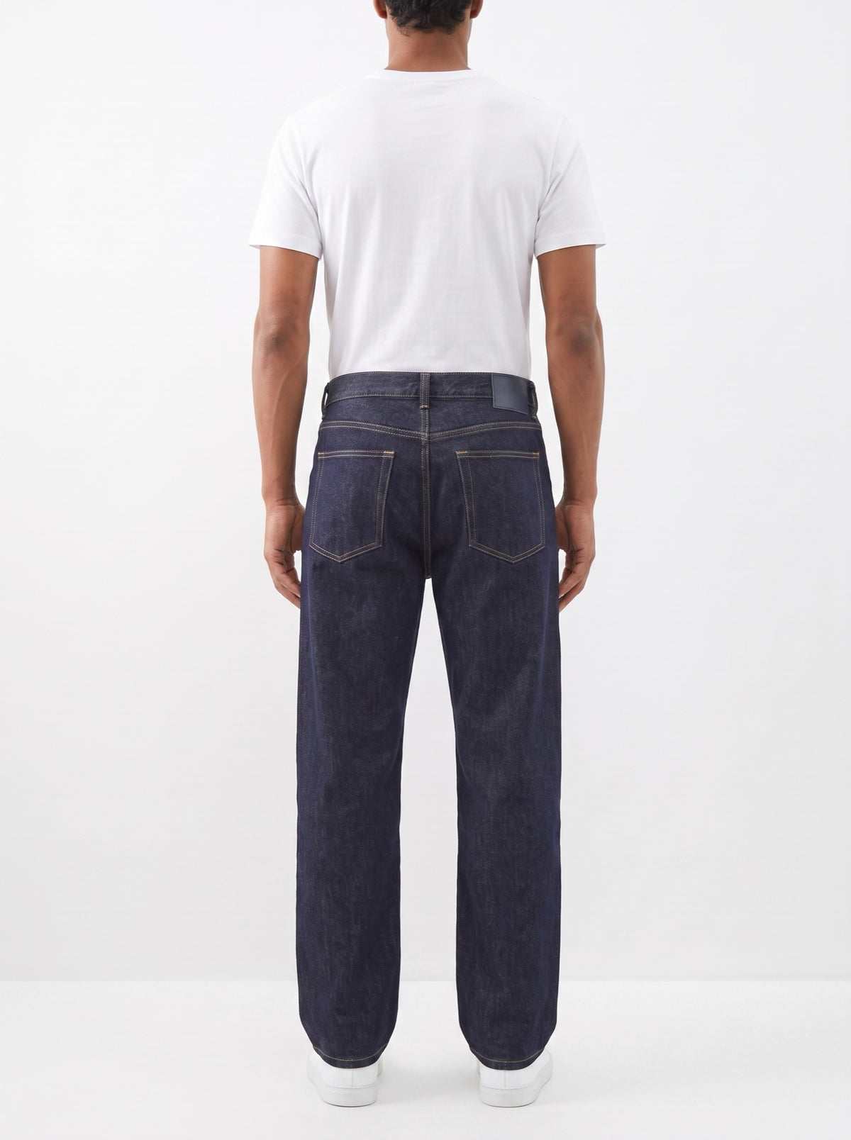 Relaxed Fit with Wide Leg in Washed Black — back view