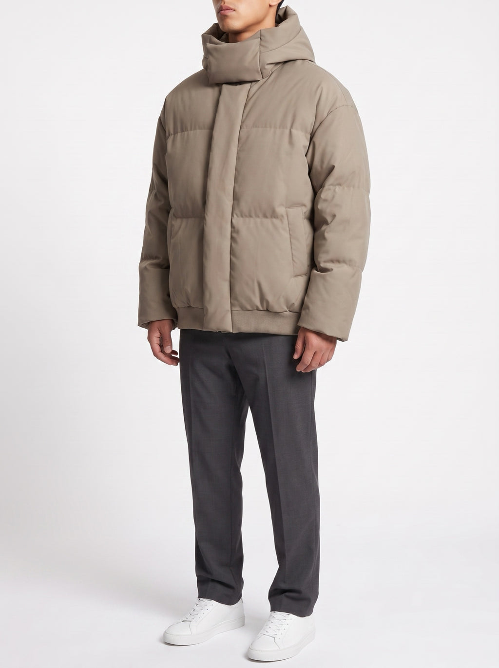 ArcticShield® Down Jacket — Beige — three-quarter view