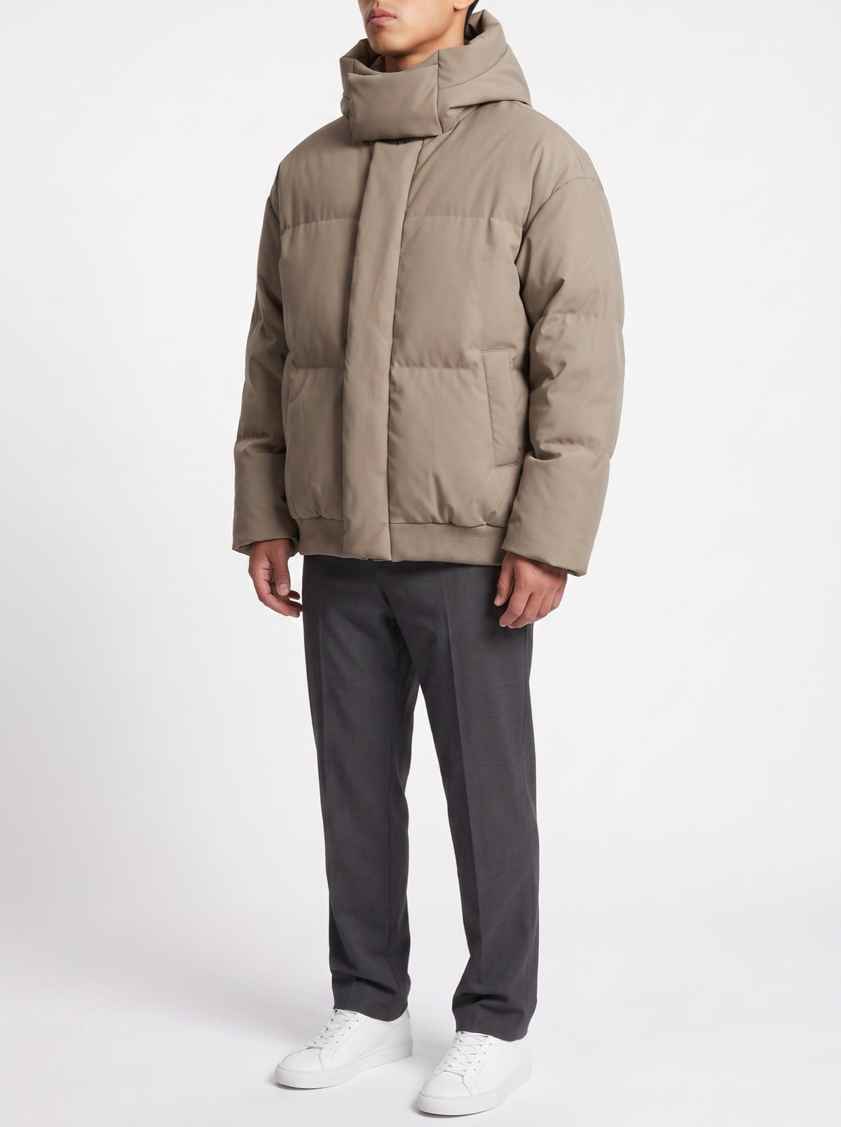 ArcticShield® Down Jacket — Beige — three-quarter view