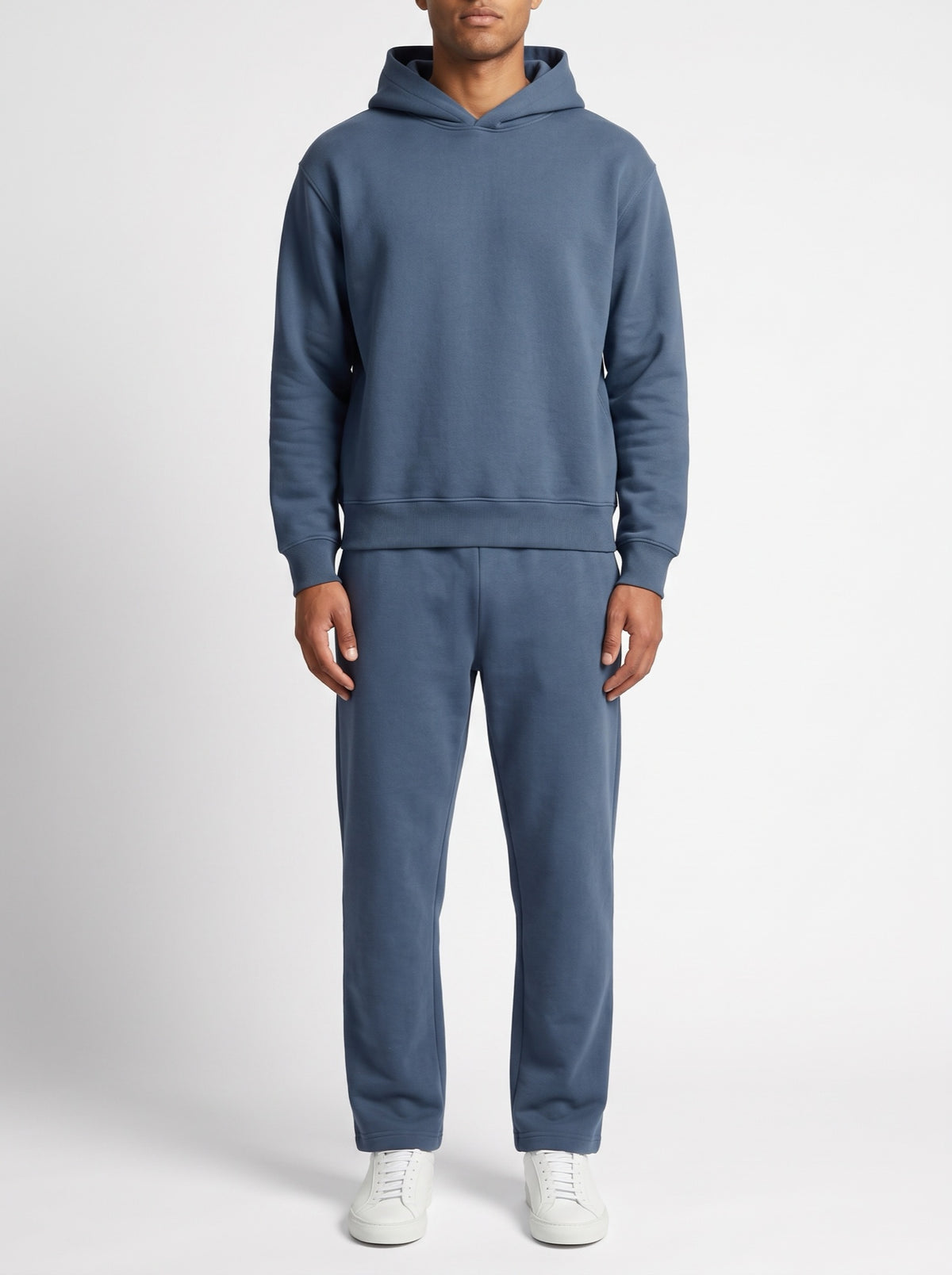 2-Piece Loose Fit Set, Hoodie and Sweatpants – Blue — front view