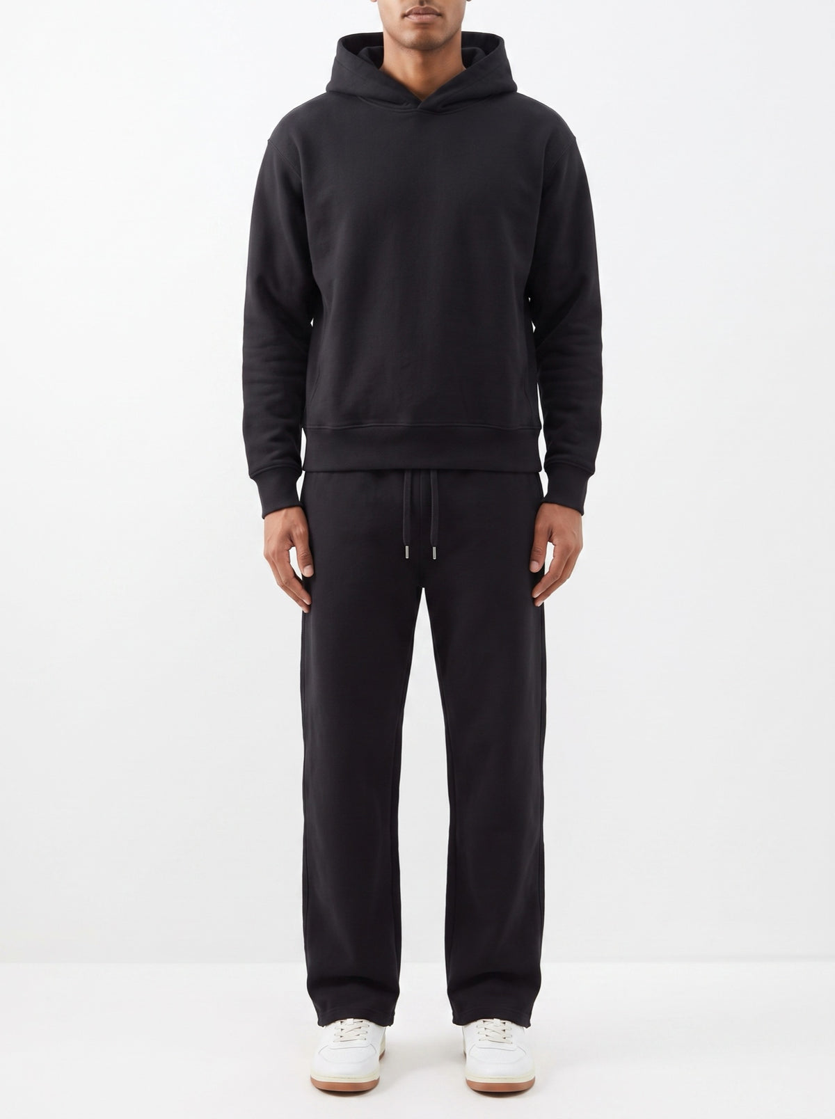 2-Piece Loose Fit Set, Hoodie and Sweatpants – Black — front view