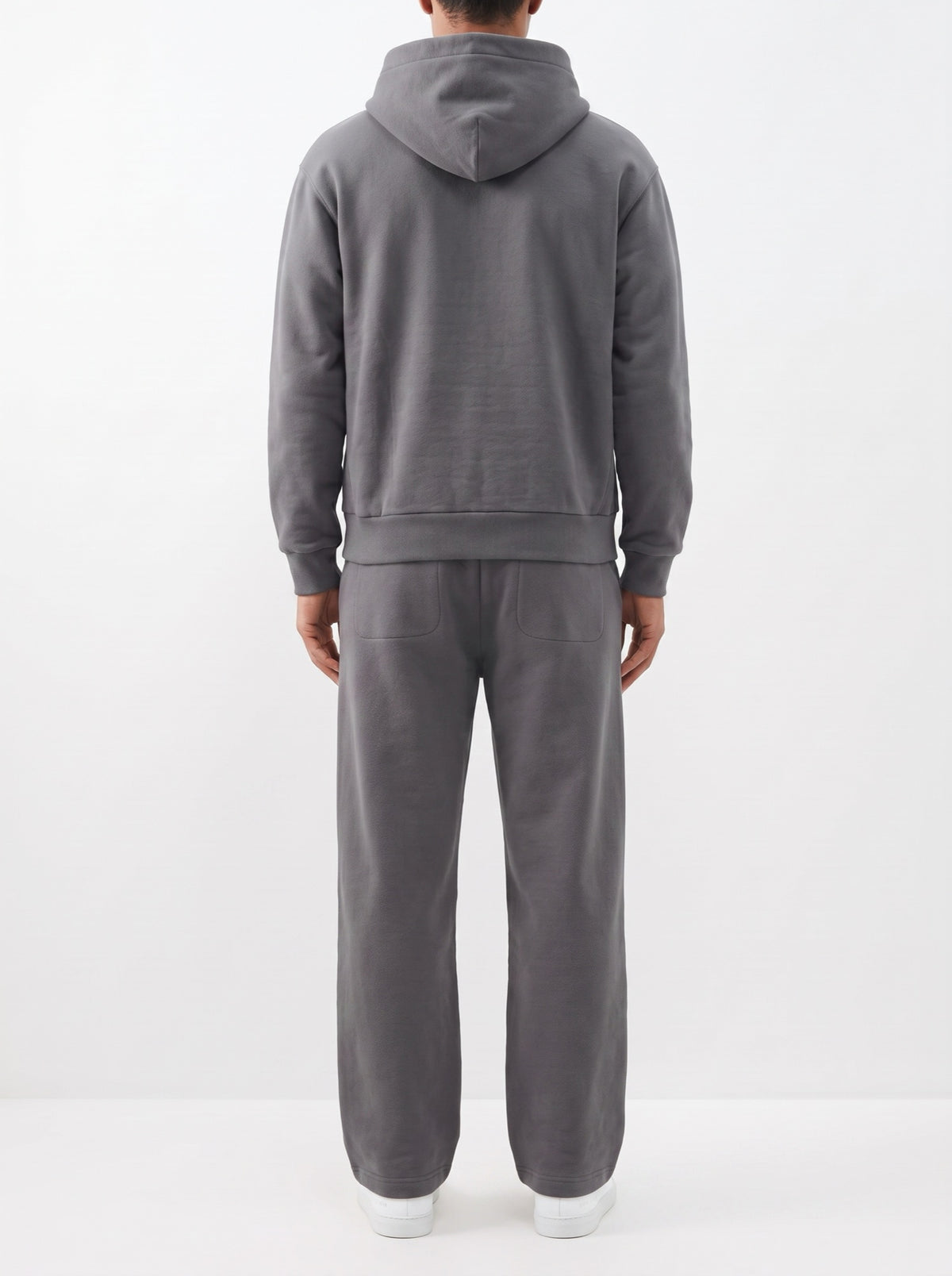 2-Piece Loose Fit Set, Hoodie and Sweatpants – Dark Gray — back view
