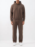 2-Piece Loose Fit Set, Hoodie and Sweatpants – Brown — front view