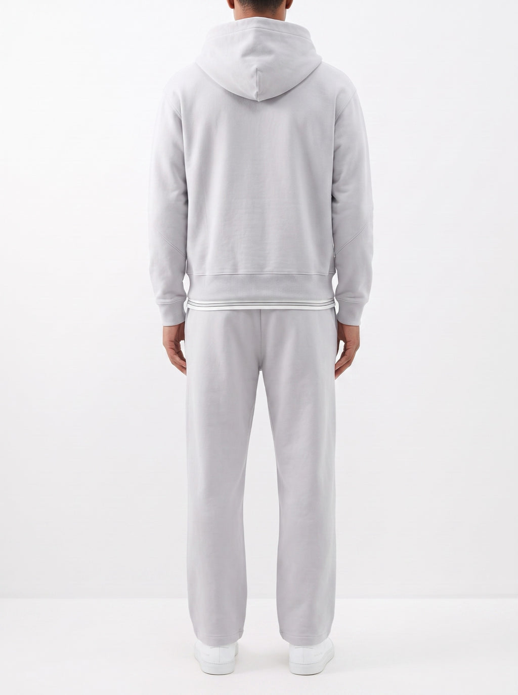2-Piece Loose Fit Set, Hoodie and Sweatpants – Gray — back view
