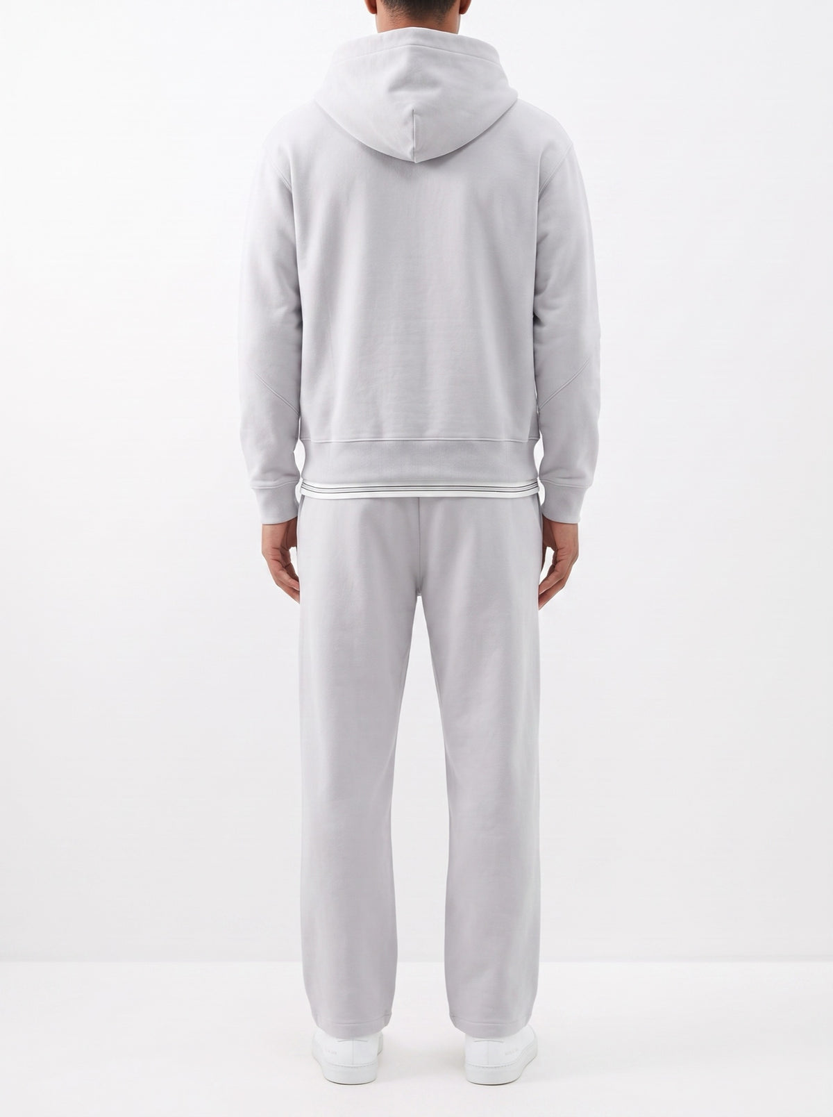 2-Piece Loose Fit Set, Hoodie and Sweatpants – Gray — back view