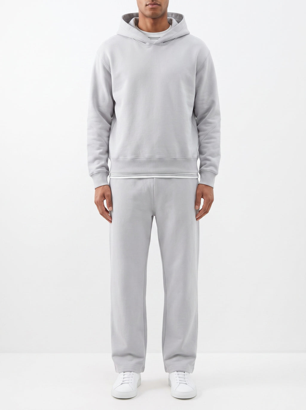 2-Piece Loose Fit Set, Hoodie and Sweatpants – Gray — front view