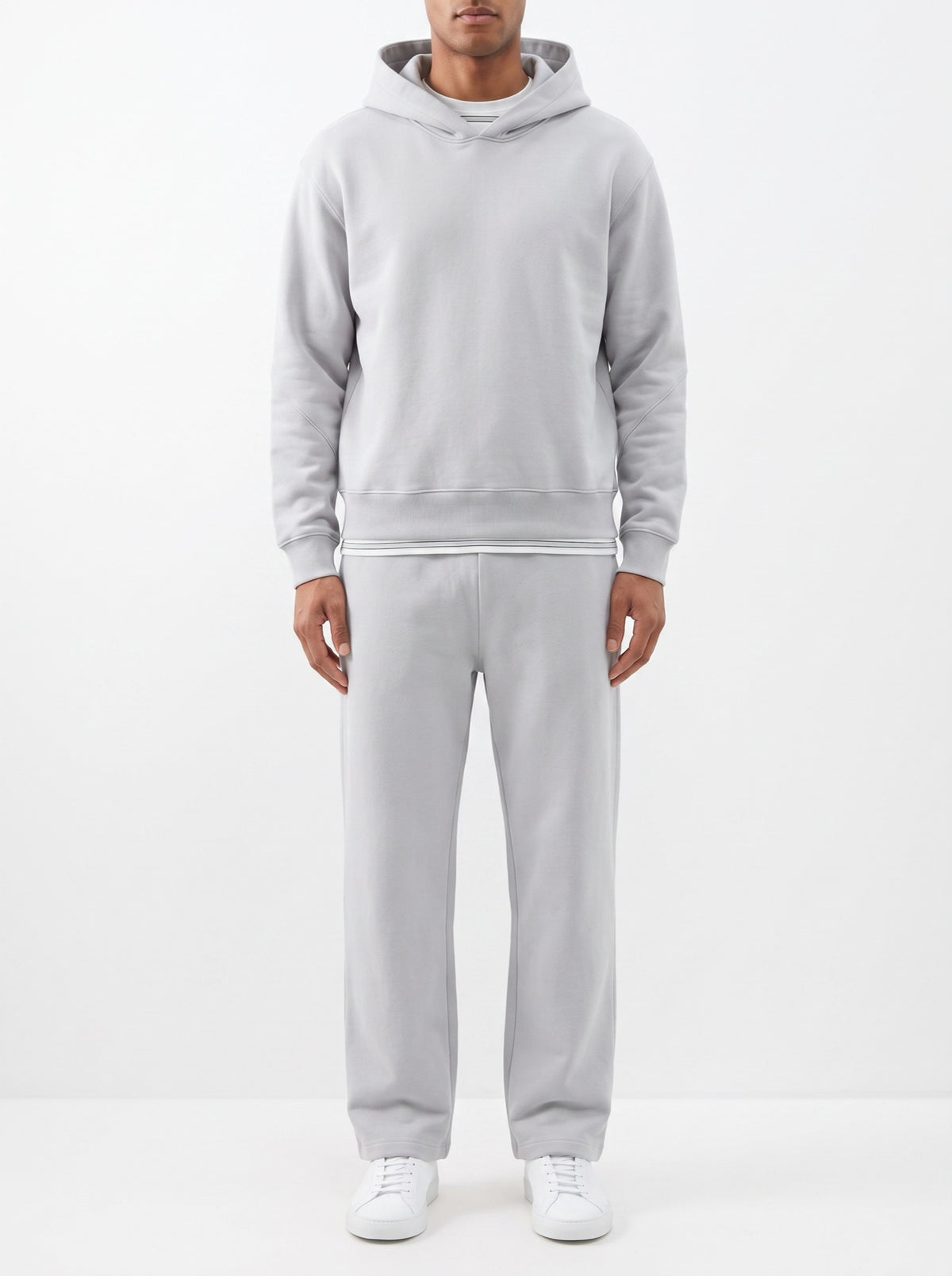 2-Piece Loose Fit Set, Hoodie and Sweatpants – Gray — front view