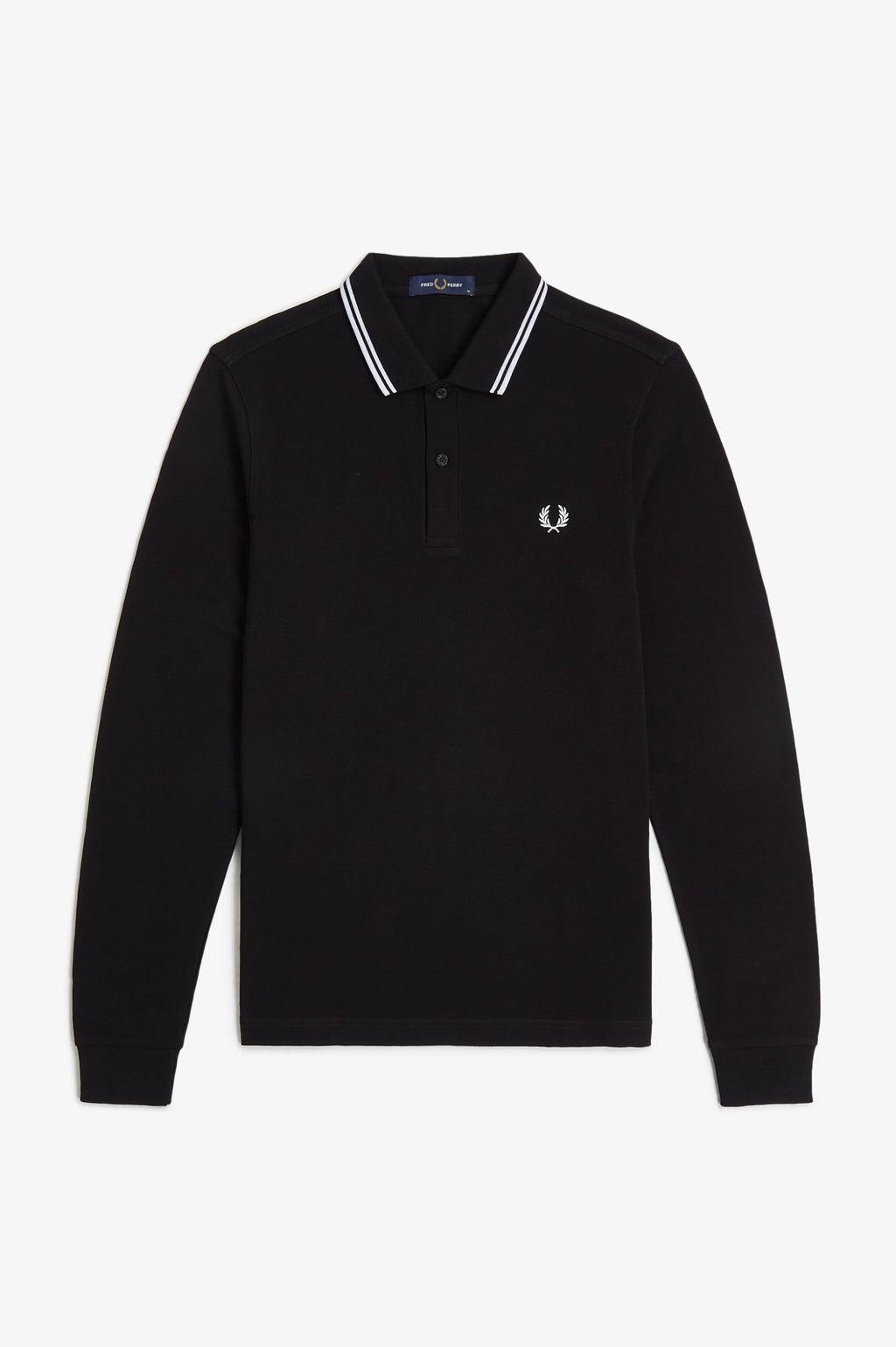 Fred Perry® Twin Tipped Long Sleeve Shirt — Black — front view