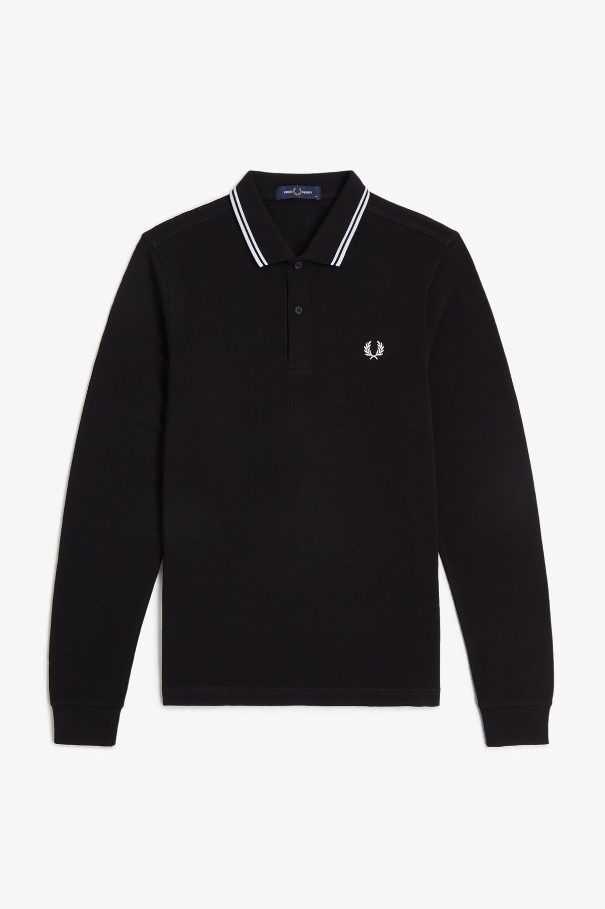 Fred Perry® Twin Tipped Long Sleeve Shirt — Black — front view