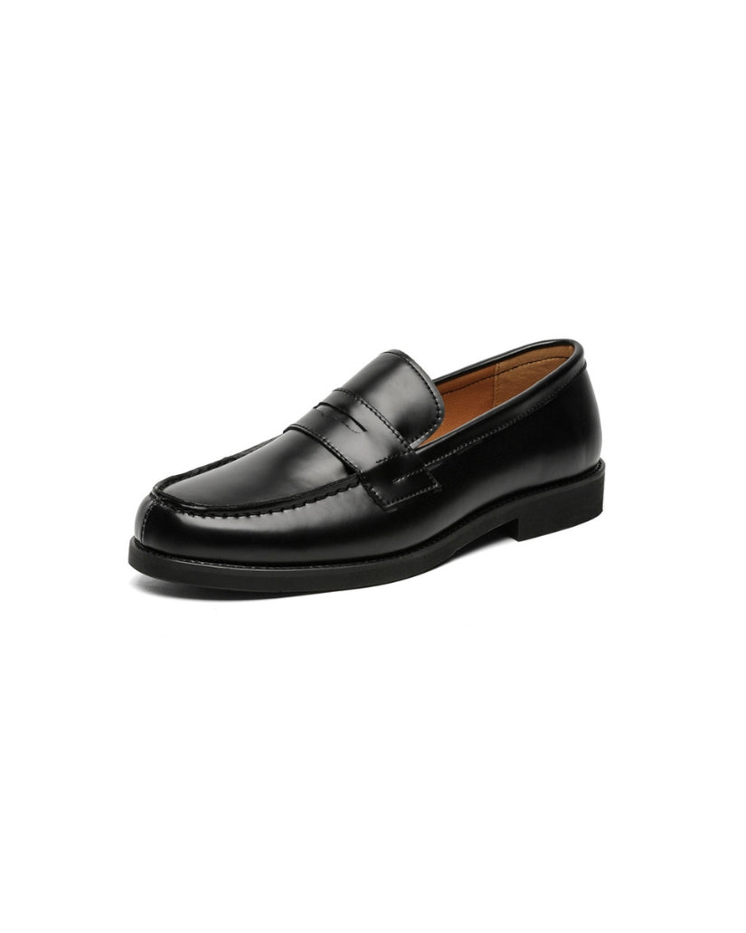 Black Leather Penny Loafers
