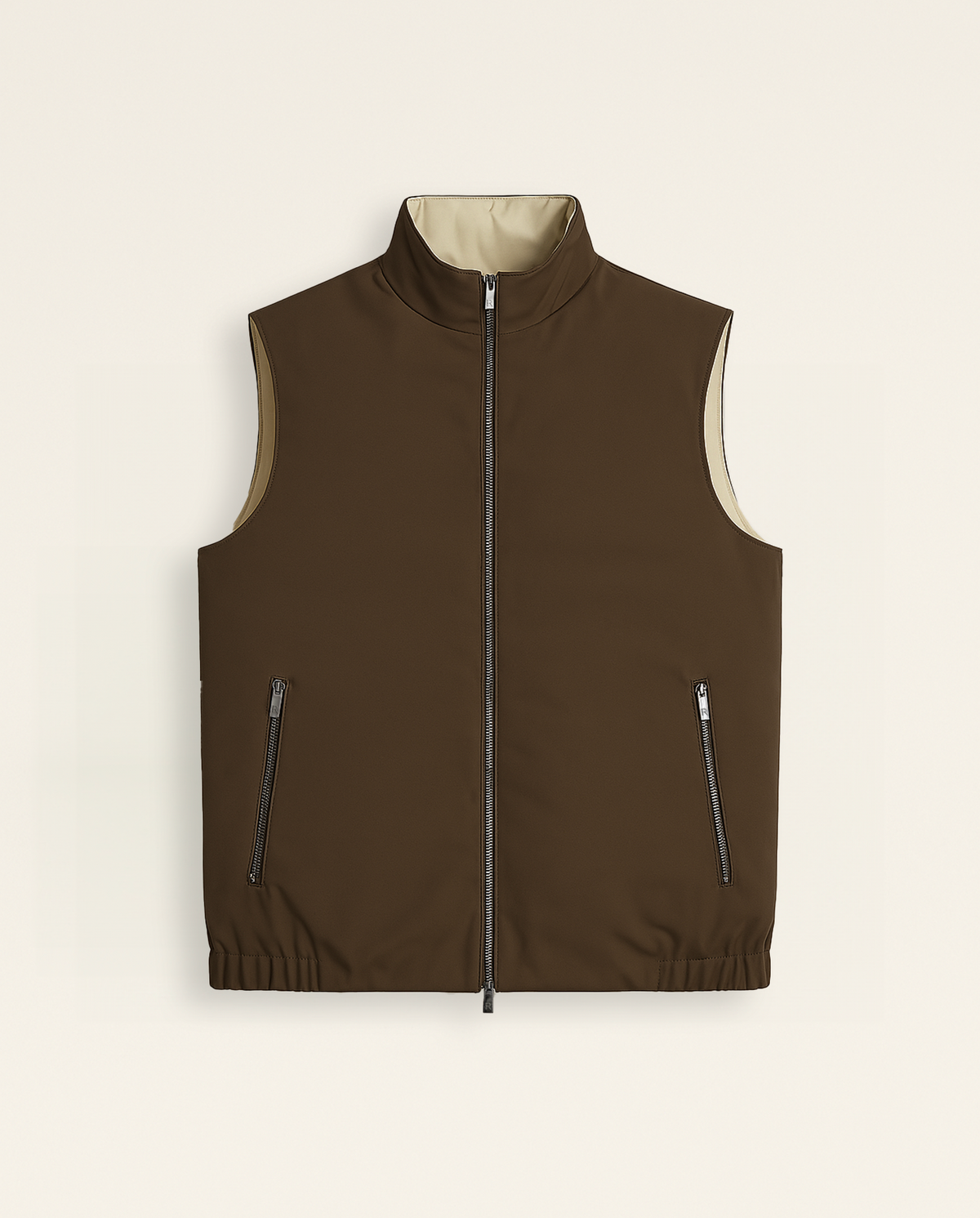 Reversible Vest – Ebony/Beige