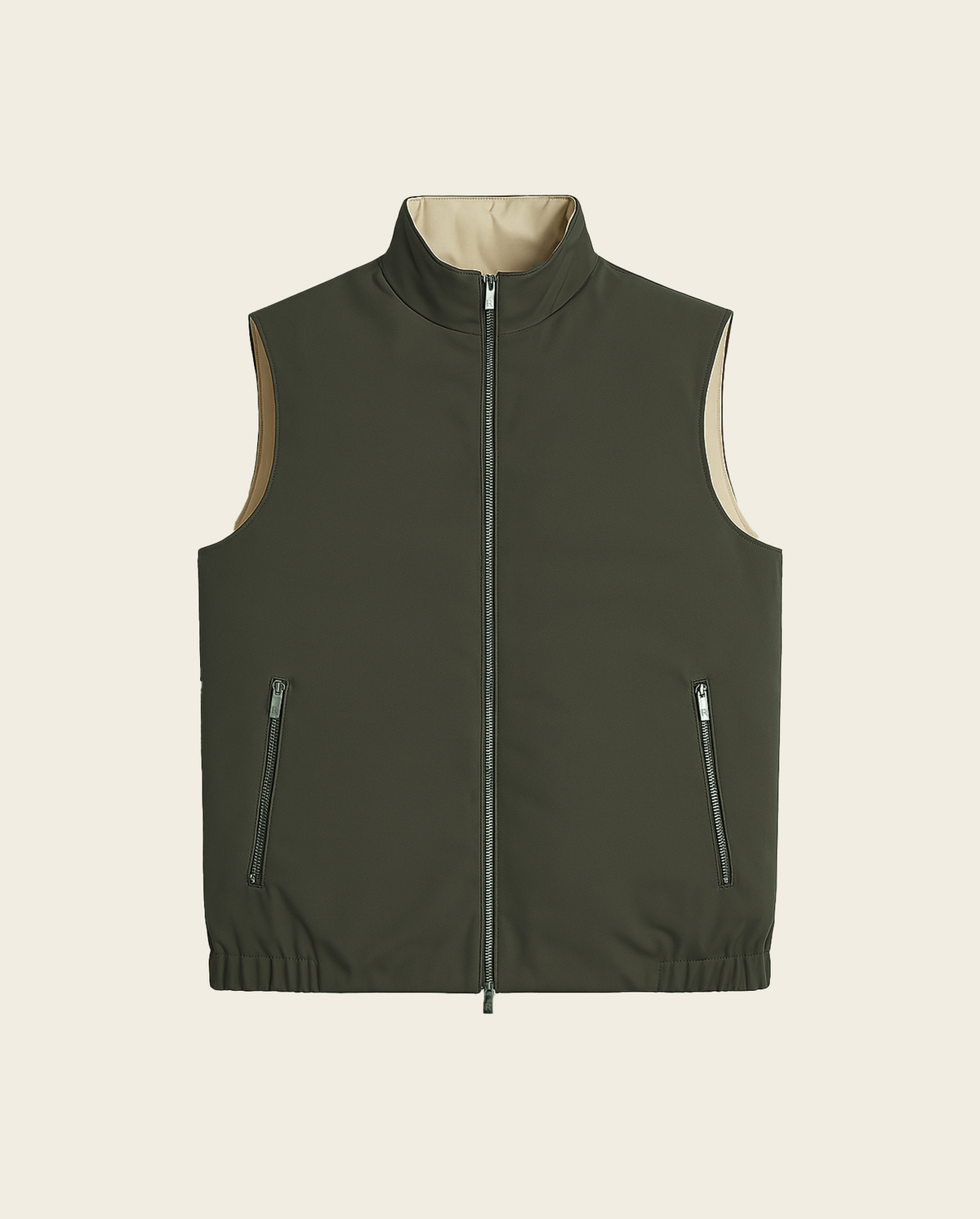 Reversible Vest – Green/Beige