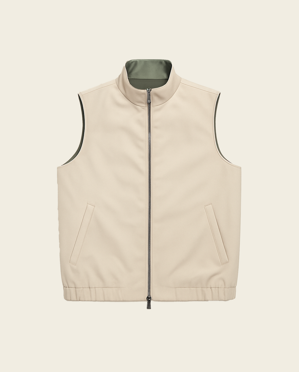 Reversible Vest – Green/Beige
